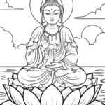 coloriage Guanyin à imprimer pdf gratuit