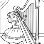 coloriage Harpe a dessiner et imprimer