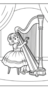 coloriage Harpe a dessiner et imprimer