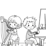 coloriage Harpe à imprimer