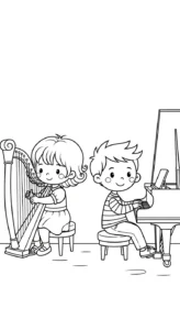 coloriage Harpe à imprimer