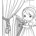 coloriage Harpe pour enfant de à imprimer