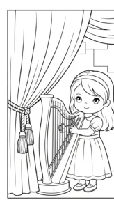 coloriage Harpe pour enfant de à imprimer