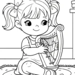 coloriage Harpe pour enfant à imprimer
