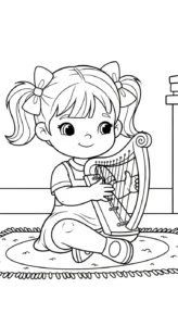 coloriage Harpe pour enfant à imprimer