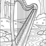 coloriage Harpe à imprimer pdf gratuit