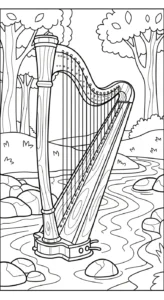 coloriage Harpe à imprimer pdf gratuit