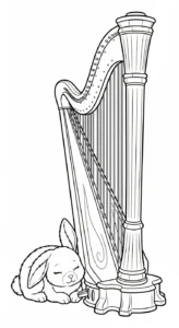 coloriage Harpe pour enfant de 4 ans