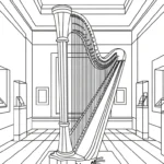 coloriage Harpe à imprimer a4