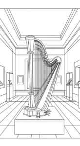 coloriage Harpe à imprimer a4