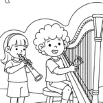 coloriage Harpe et dessin a imprimer