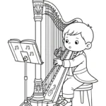 coloriage Harpe gratuit a imprimer