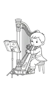 coloriage Harpe gratuit a imprimer