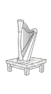 coloriage Harpe pour enfant de 4 ans