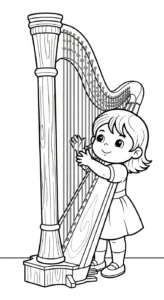 coloriage Harpe et dessin a imprimer