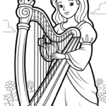 coloriage Harpe pour enfants à imprimer