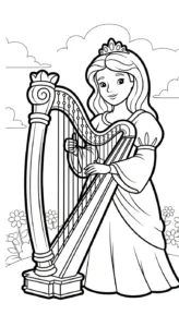 coloriage Harpe pour enfants à imprimer