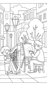 coloriage Harpe a colorier en ligne gratuitement