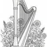 coloriage Harpe à imprimer