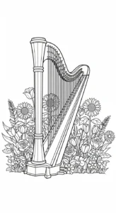 coloriage Harpe à imprimer
