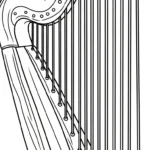 image de coloriage Harpe pour enfant