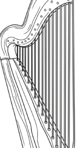 image de coloriage Harpe pour enfant