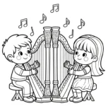 coloriage Harpe gratuit a imprimer