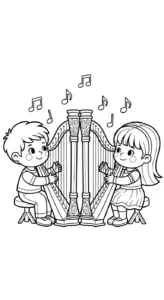 coloriage Harpe gratuit a imprimer