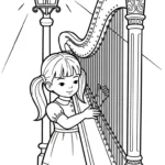 coloriage Harpe à imprimer pour enfant de 12 ans