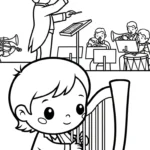 coloriage Harpe à imprimer pdf