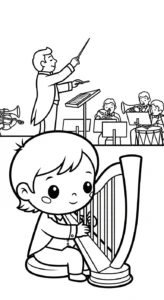 coloriage Harpe à imprimer pdf
