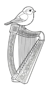 image pour coloriage Harpe enfant