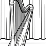 coloriage Harpe et decoupage a imprimer gratuit