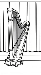 coloriage Harpe et decoupage a imprimer gratuit