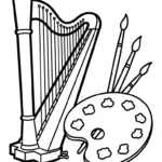 coloriage Harpe pour primaire