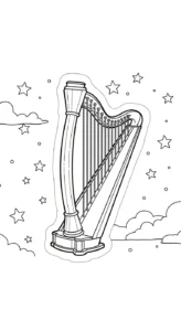 coloriage Harpe pour bebe a imprimer
