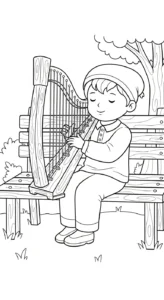 coloriage Harpe pour enfant de 3 ans