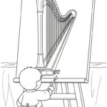 coloriage Harpe pour enfants a imprimer