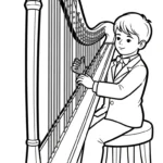 coloriage Harpe gratuit pour enfants