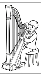 coloriage Harpe gratuit pour enfants