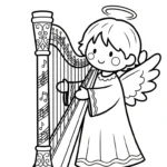 image pour coloriage Harpe enfant