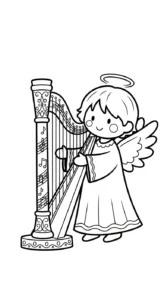 image pour coloriage Harpe enfant