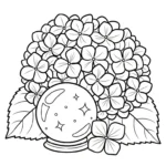 coloriage Hortensia et decoupage
