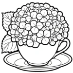coloriage Hortensia et découpage à imprimer