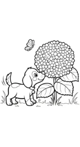coloriage Hortensia pour enfant de 8 ans
