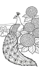 coloriage Hortensia à imprimer pour enfant de 9 ans