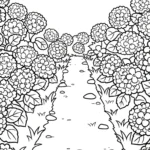 coloriage Hortensia a imprimer gratuitement