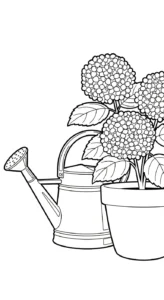 coloriage Hortensia pour enfant de 6 ans