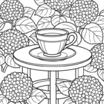 coloriage Hortensia à imprimer pour enfant de 10 ans