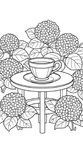 coloriage Hortensia à imprimer pour enfant de 10 ans